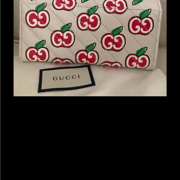 Limited edition Gucci Marmont long wallet apple GG logo - Picture 7 of 9